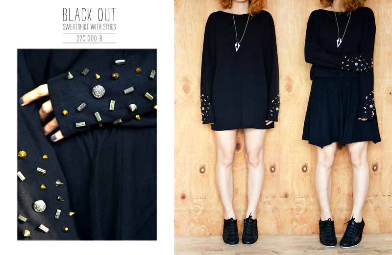 Black out sweatshirt with studs